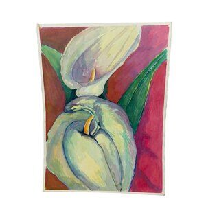 Calla Lilly Large Vibrant Watercolor Original Painting